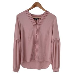Express Boho Pintuck Dusty Rose Blouse